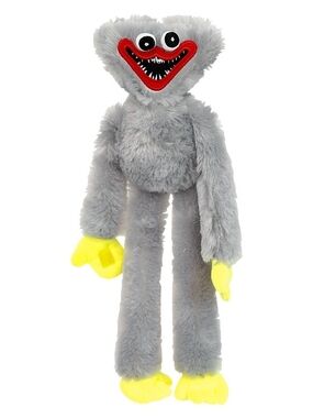 Huggy Wuggy Gray Plush Character Toy with Yellow Hands & Feet - Poppy Playtime